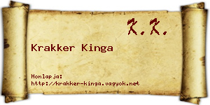 Krakker Kinga névjegykártya